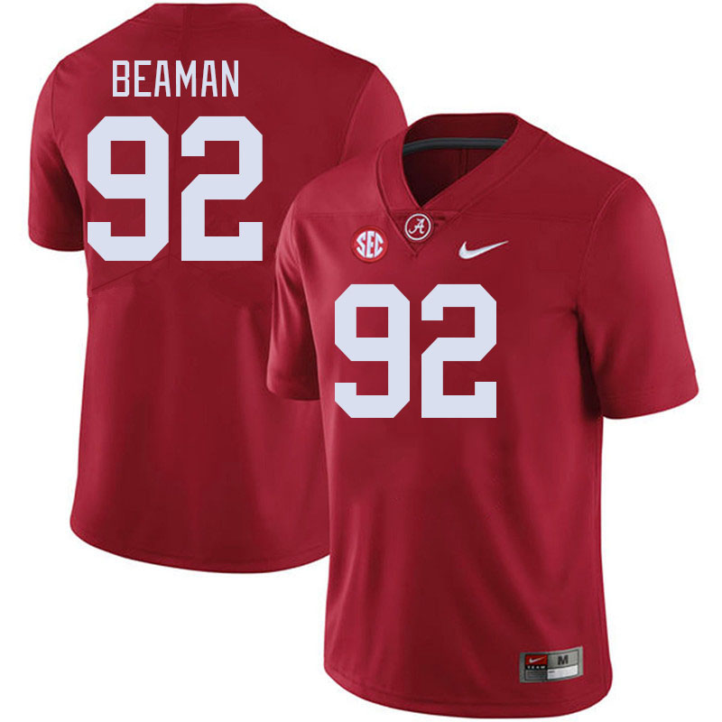 Men #92 Jeremiah Beaman Alabama Crimson Tide College Football Jerseys Stitched-Crimson